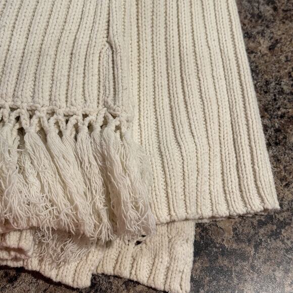 Express Cardigan Sweater Boho Cottage Minimalist Coastal Romantic Ivory Medium - Picture 6 of 8